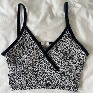 Brandy Melville cropped cheetah print tank